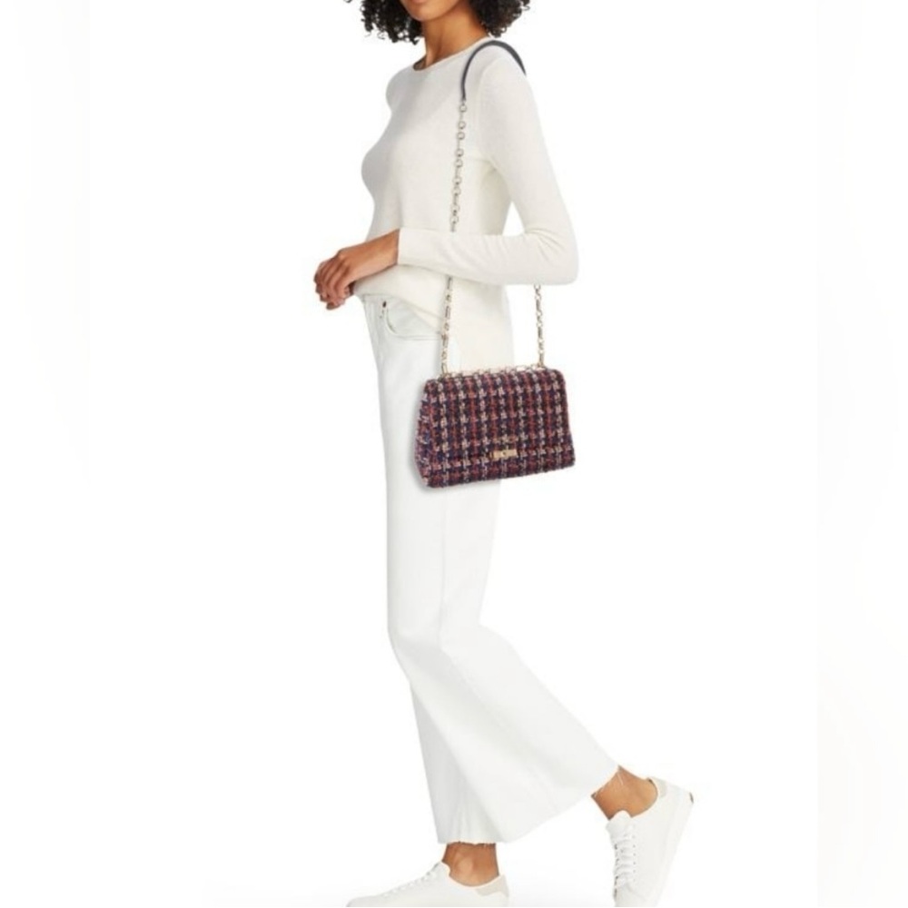 KATE SPADE NEW YORK Carlyle Tweed Medium Flap 2-way convertible bag. NWOT. - Picture 15 of 15